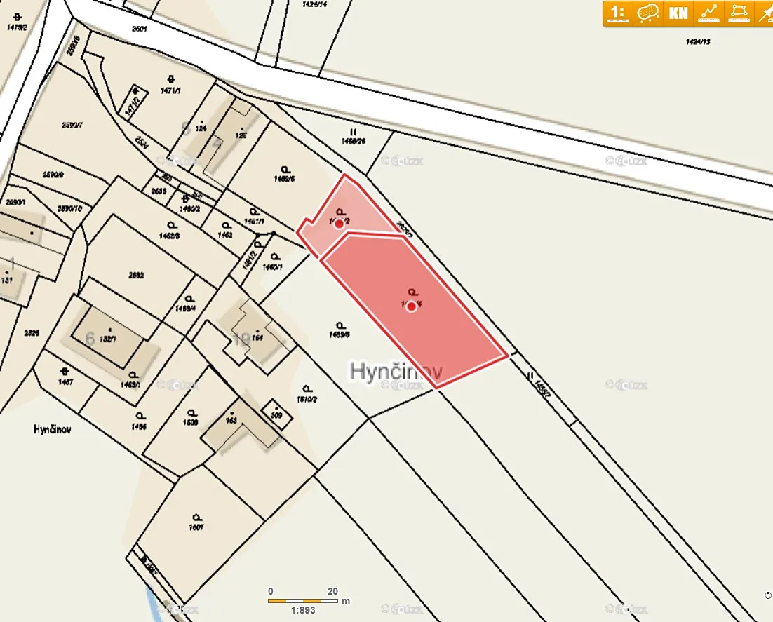 Prodej stavebního pozemku 1406 m²